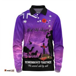 Australia Anzac Day Long Sleeve Polo Shirt - Anzac Day We Served Side By Side Long Sleeve Polo Shirt