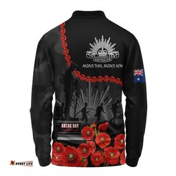 Australia Anzac Day Long Sleeve Polo Shirt - Anzac Day Lest We Forget Camouflage Pattern Long Sleeve Polo Shirt