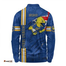 Parramatta Eels Long Sleeve Polo Shirt - Happy Australia Day Flag Scratch Style