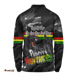 Penrith Panthers Long Sleeve Polo Shirt - Happy Australia Day We Are One And Free