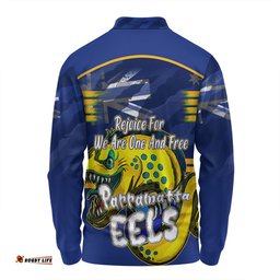 Parramatta Eels Long Sleeve Polo Shirt - Happy Australia Day We Are One And Free
