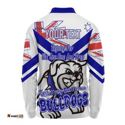 Canterbury-Bankstown Bulldogs Long Sleeve Polo Shirt - Happy Australia Day We Are One And Free V2
