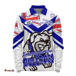 Canterbury-Bankstown Bulldogs Long Sleeve Polo Shirt - Happy Australia Day We Are One And Free V2