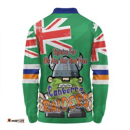 Canberra Raiders Long Sleeve Polo Shirt - Happy Australia Day We Are One And Free