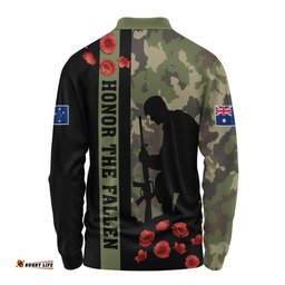 Australia Long Sleeve Polo Shirt Lest We Forget Military Camouflage Simple Style