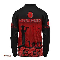 Australia Long Sleeve Polo Shirt Lest We Forget Red Poppies Special Style