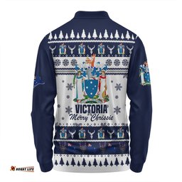 Victoria Christmas Long Sleeve Polo Shirt - Merry Chrissie Long Sleeve Polo Shirt