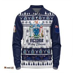 Victoria Christmas Long Sleeve Polo Shirt - Merry Chrissie Long Sleeve Polo Shirt