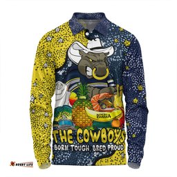 North Queensland Cowboys Custom Long Sleeve Polo Shirt - Australian Big Things Long Sleeve Polo Shirt