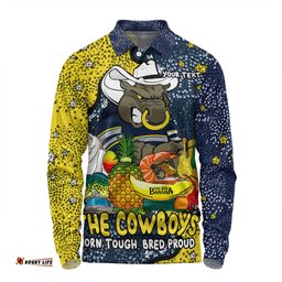 North Queensland Cowboys Custom Long Sleeve Polo Shirt - Australian Big Things Long Sleeve Polo Shirt