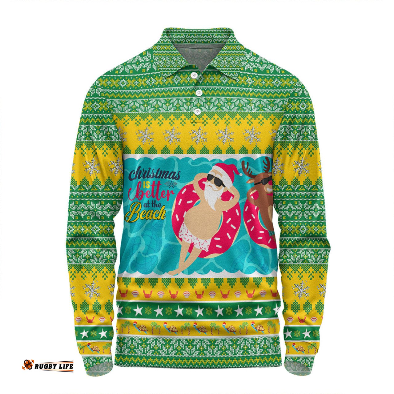 Australia Christmas Custom Long Sleeve Polo Shirt - Christmas Is Better At The Beach Long Sleeve Polo Shirt