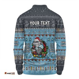 Cronulla-Sutherland Sharks Christmas Custom Long Sleeve Polo Shirt - Chrissie Spirit Long Sleeve Polo Shirt