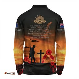 Australia Anzac Day Long Sleeve Polo Shirt - Australia Remember Orange Long Sleeve Polo Shirt