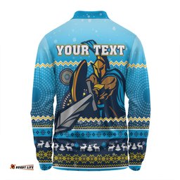 Gold Coast Titans Christmas Custom Long Sleeve Polo Shirt - Ugly Xmas And Aboriginal Patterns For Die Hard Fan Long Sleeve Polo Shirt