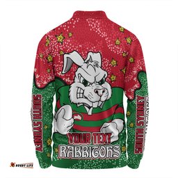 South Sydney Rabbitohs Long Sleeve Polo Shirt - Team With Dot And Star Patterns For Tough Fan Long Sleeve Polo Shirt