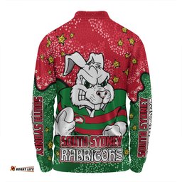 South Sydney Rabbitohs Long Sleeve Polo Shirt - Team With Dot And Star Patterns For Tough Fan Long Sleeve Polo Shirt