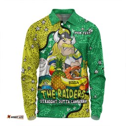 Canberra Raiders Custom Long Sleeve Polo Shirt - Australian Big Things Long Sleeve Polo Shirt