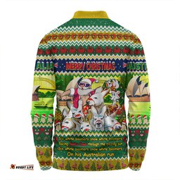 Australia Christmas Custom Long Sleeve Polo Shirt - Six White Boomers Long Sleeve Polo Shirt