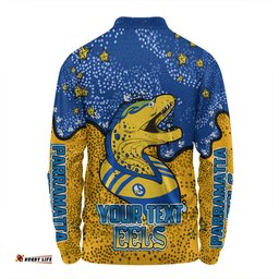Parramatta Eels Custom Long Sleeve Polo Shirt - Team With Dot And Star Patterns For Tough Fan Long Sleeve Polo Shirt