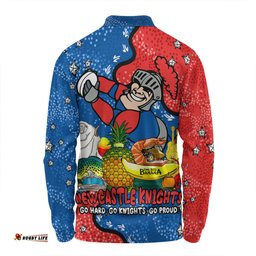 Newcastle Knights Custom Long Sleeve Polo Shirt - Australian Big Things Long Sleeve Polo Shirt