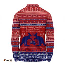Australian Christmas Carol Christmas Long Sleeve Polo Shirt - Jingle Bells Ugly Style Long Sleeve Polo Shirt
