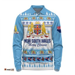 New South Wales Christmas Long Sleeve Polo Shirt - Merry Chrissie Long Sleeve Polo Shirt