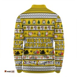 Western Australia Christmas Custom Long Sleeve Polo Shirt - Happy Chrissie Ugly Style Long Sleeve Polo Shirt