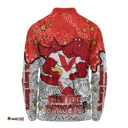 St. George Illawarra Dragons Custom Long Sleeve Polo Shirt - Team With Dot And Star Patterns For Tough Fan Long Sleeve Polo Shirt