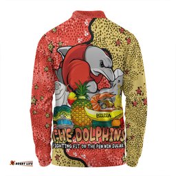 Redcliffe Dolphins Custom Long Sleeve Polo Shirt - Australian Big Things Long Sleeve Polo Shirt