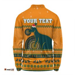 Australia Wallabies Christmas Custom Long Sleeve Polo Shirt - Ugly Xmas And Aboriginal Patterns For Die Hard Fan Long Sleeve Polo Shirt