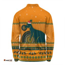 Australia Wallabies Christmas Custom Long Sleeve Polo Shirt - Ugly Xmas And Aboriginal Patterns For Die Hard Fan Long Sleeve Polo Shirt