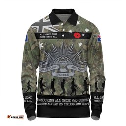 Australia Anzac Day Long Sleeve Polo Shirt - Australia and New Zealand Warriors All gave some Some Gave All Long Sleeve Polo Shirt