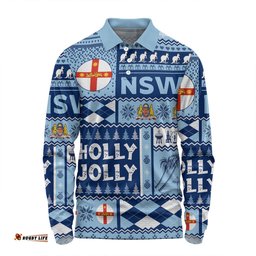 New South Wales Christmas Long Sleeve Polo Shirt - Holly Jolly Chrissie Long Sleeve Polo Shirt