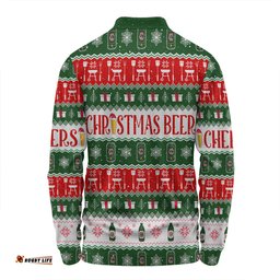 Australia Christmas Custom Long Sleeve Polo Shirt - Ugly Christmas Beer Long Sleeve Polo Shirt