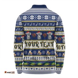Victoria Big Things Christmas Custom Long Sleeve Polo Shirt - Giant Koala And Murray Cod Long Sleeve Polo Shirt