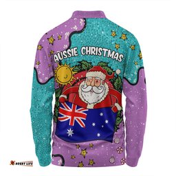 Australia Christmas Custom Long Sleeve Polo Shirt - I'm the Perfect Present Purple Long Sleeve Polo Shirt