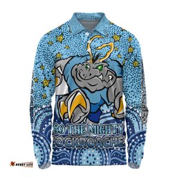 New South Wales Cockroaches Custom Long Sleeve Polo Shirt - Custom With Aboriginal Inspired Style Of Dot Painting Patterns  Long Sleeve Polo Shirt