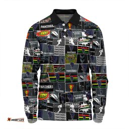 Penrith Panthers Long Sleeve Polo Shirt - Team Of Us Die Hard Fan Supporters Comic Style Long Sleeve Polo Shirt