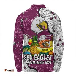 Manly Warringah Sea Eagles Long Sleeve Polo Shirt - Australian Big Things Long Sleeve Polo Shirt