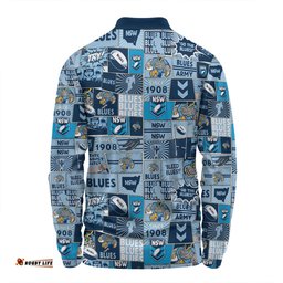 New South Wales Cockroaches Long Sleeve Polo Shirt - Team Of Us Die Hard Fan Supporters Comic Style Long Sleeve Polo Shirt