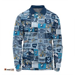 New South Wales Cockroaches Long Sleeve Polo Shirt - Team Of Us Die Hard Fan Supporters Comic Style Long Sleeve Polo Shirt