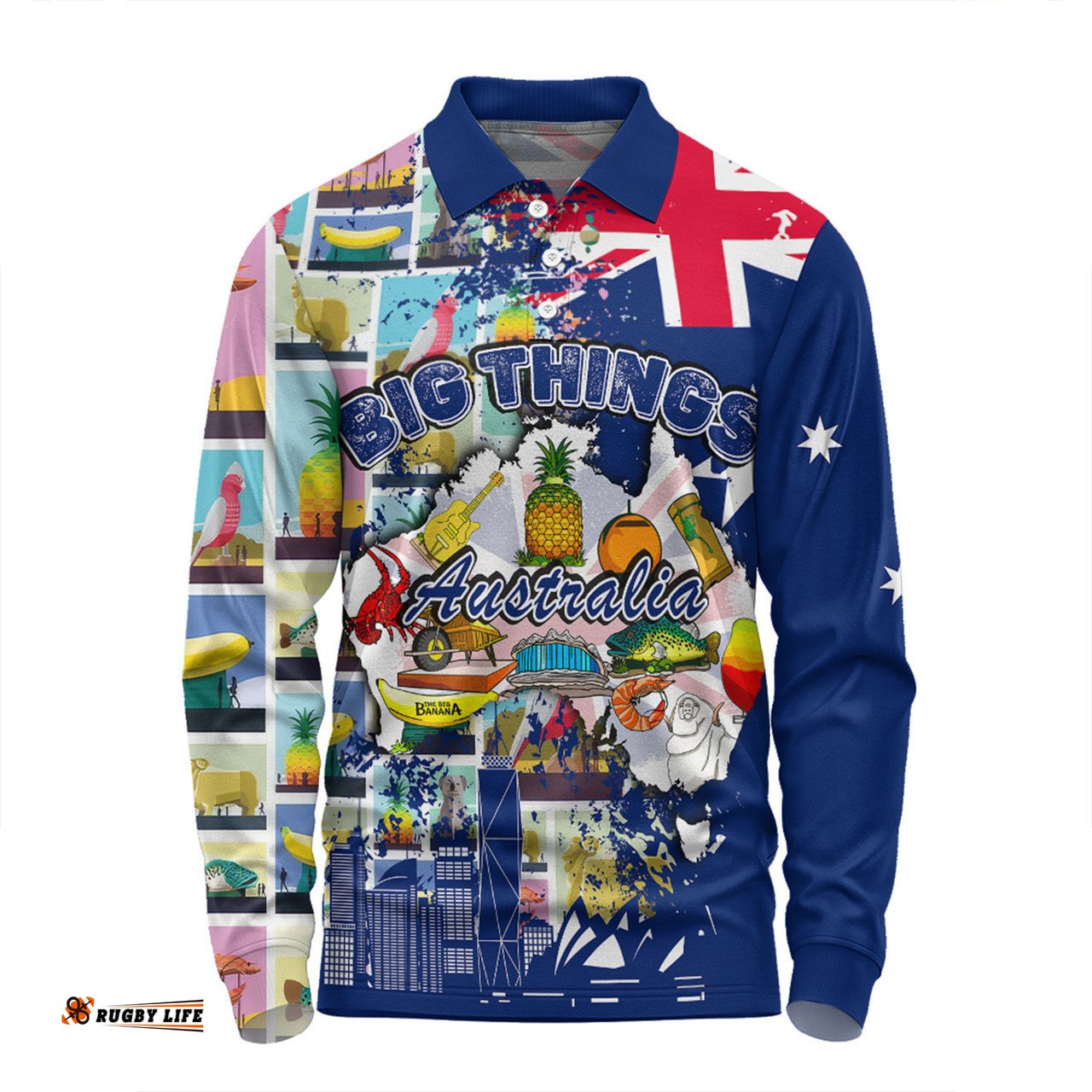 Australia Long Sleeve Polo Shirt - Australia Big Things Ver 2 Long Sleeve Polo Shirt