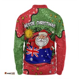 Australia Christmas Custom Long Sleeve Polo Shirt - I'm the Perfect Present Red Long Sleeve Polo Shirt