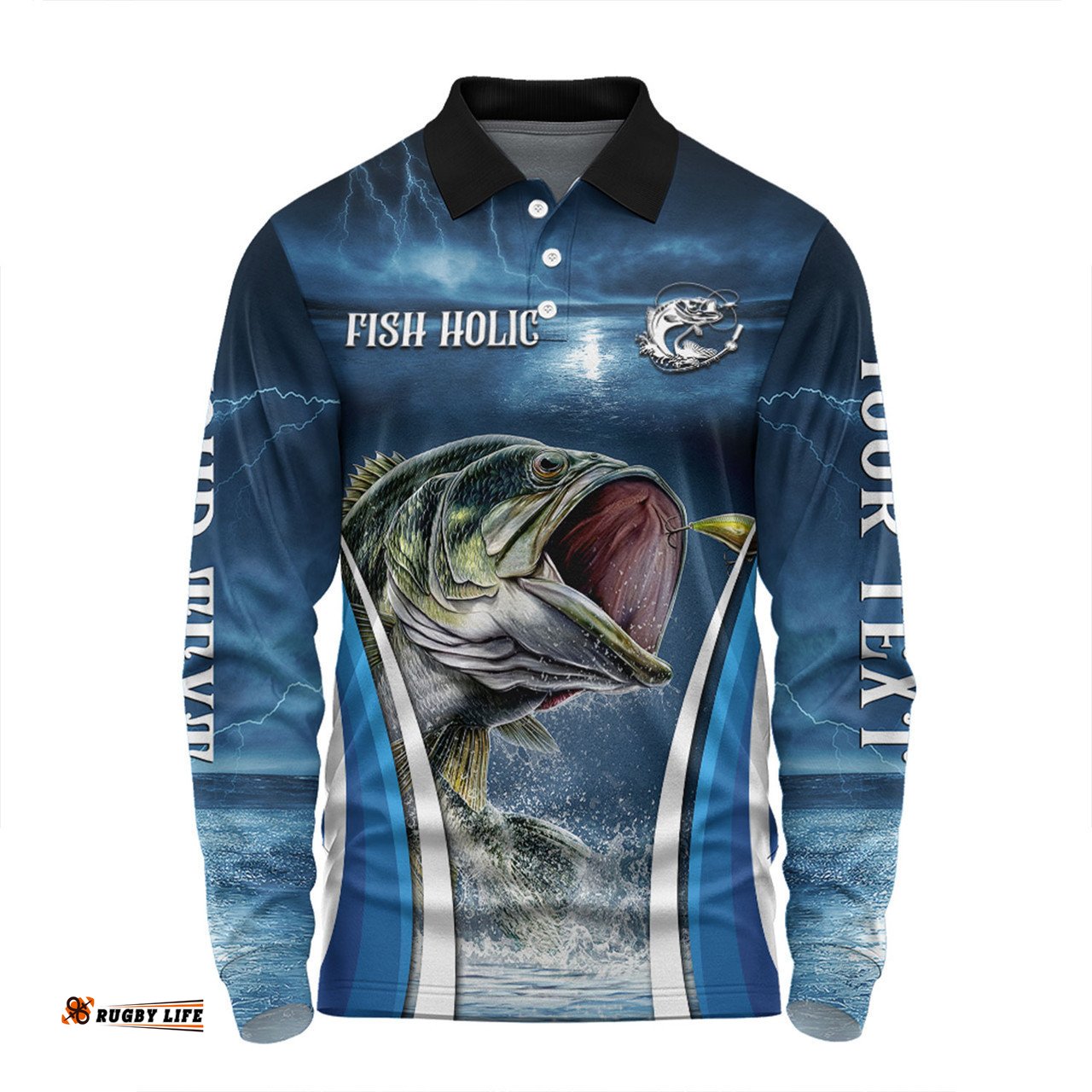 Australia Fishing Custom Long Sleeve Polo Shirt - Jumping Barramundi Fishing  Long Sleeve Polo Shirt