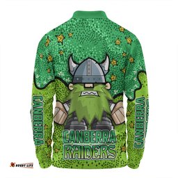 Canberra Raiders Custom Long Sleeve Polo Shirt - Team With Dot And Star Patterns For Tough Fan Long Sleeve Polo Shirt
