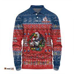 Sydney Roosters Christmas Custom Long Sleeve Polo Shirt - Chrissie Spirit Long Sleeve Polo Shirt