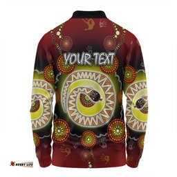 Australia Aboriginal Custom Long Sleeve Polo Shirt - The Rainbow Serpent Dreaming Spirit Art Long Sleeve Polo Shirt