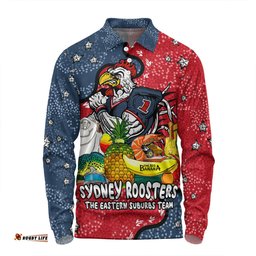 Sydney Roosters Custom Long Sleeve Polo Shirt - Australian Big Things Long Sleeve Polo Shirt