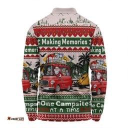 Australia Camping Christmas Long Sleeve Polo Shirt - Making Memories One Campsite At A Time Long Sleeve Polo Shirt