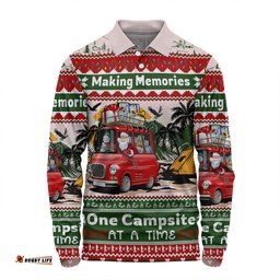 Australia Camping Christmas Long Sleeve Polo Shirt - Making Memories One Campsite At A Time Long Sleeve Polo Shirt